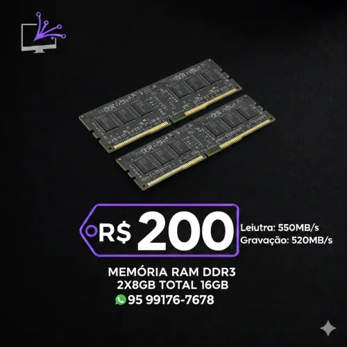 Memória ram ddr3 2x8gb