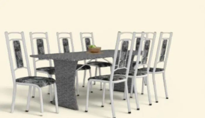Conjunto de mesa 6lugares tampo em granito