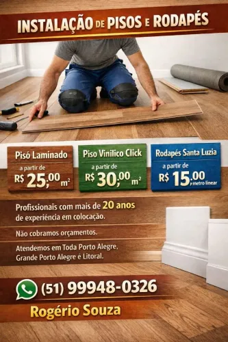 Colocação de pisos laminados e rodapés