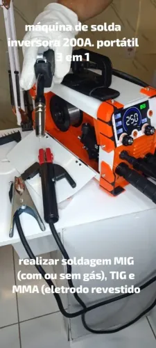 máquina de solda inversora portátil 3 em 1, mig tig elétrodo 