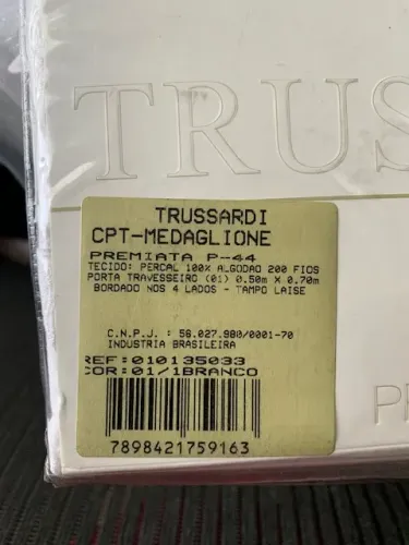 PORTA TRAVESSEIRO TRUSSARDI CPT-MEDAGLIONE NOVO BRANCO (O PAR)