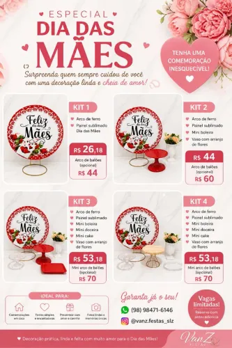 Mini festa na mesa dia das mães 