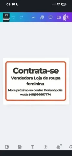 Vendedora loja de roupa centro de Florianópolis 