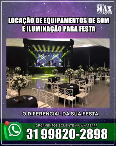 Locação de equipamentos de som e iluminação para eventos