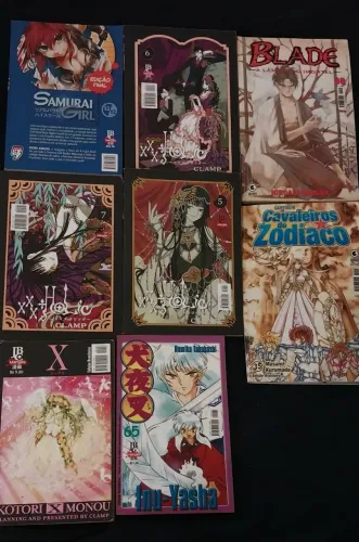 Lote com 8 livros gibis de Mangá