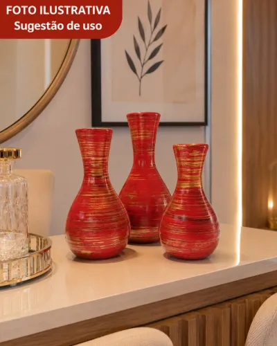 trio de vasos para decoração