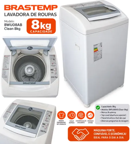Máquina de Lavar Brastemp Clean 8kg