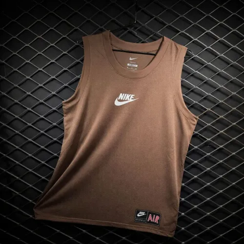 CAMISETA REGATA MASCULINA DRY FIT ESTILO SPORTIVA MARROM