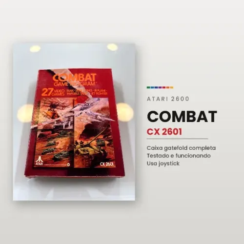 Jogo/Cartucho Atari 2600 Combat CX2601 caixa gatefold completa com manual