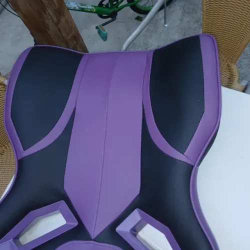 ENCOSTO DE CADEIRA GAMER MX9 LILAS E PRETA NOVA