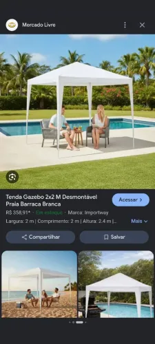 Tenda branca de montar