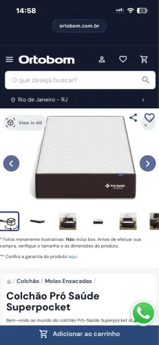 Colchão ortobom pro saúde superpocket usado 2 anos