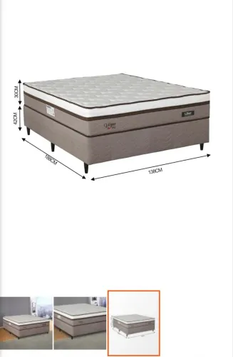Conjunto Cama Box Casal 138 Vogue D45 | Design Colchões