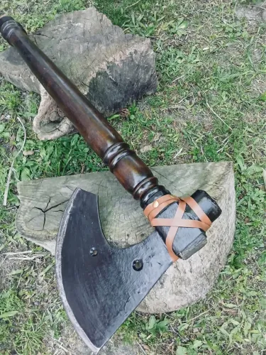 Machado Lenhador Artesanal Robusto 73cm Carbono Cabo Madeira