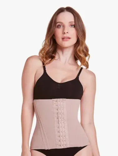 Cinta Corset Plie Modeladora Alta Compressão Com 8 Barbatanas Reforçadas