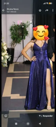 Outro vestido de festa e eventos novos novinho azul top veste tamanho M 