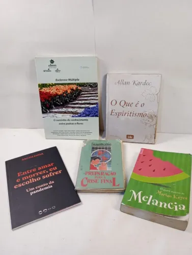 Kit Lote com 5 Livros Diversos (Melancia, Allan Kardec, Fernando Chaij e mais)