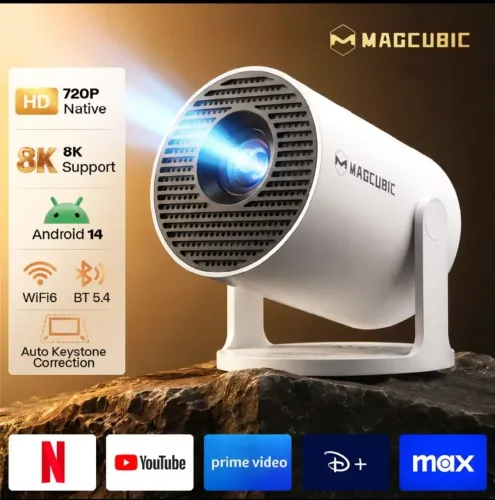 Projetor portátil Magcubic Original HY300Pro+ 290ANSI Suporte para fonte de vídeo 8K Wi-fi
