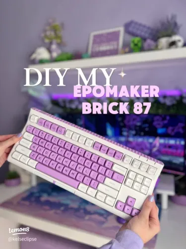 Teclado Mecânico Epomaker Brick87, Switch Flamingo, rgb, sem fio, tri-mode (novo)