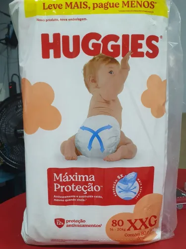 Fralda Huggies Máxima Proteção XXG 80 Unidades