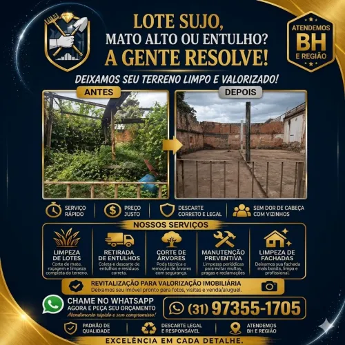 Limpeza de Lotes, Manutenção de Jardins e Poda de Árvores