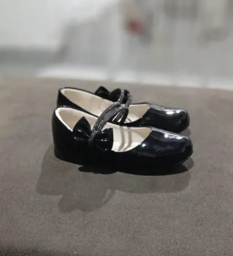Sapatilha Infantil Verniz Luxo Menina Laço Sapato