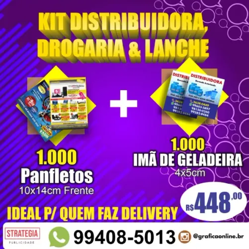 Distribuidora Lanche Drogaria  Divulgação Promocional Panfleto e Ímã