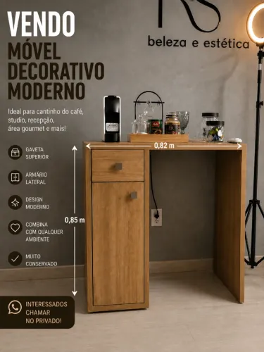Móvel decorativo moderno cantinho café mesa 