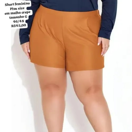 Short feminino Plus size em malha 