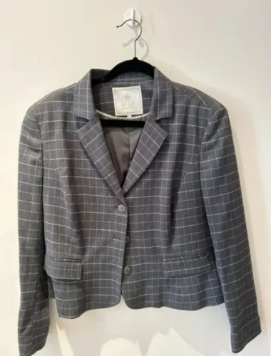 Blazer xadrez cinza Le Lis Blanc 
