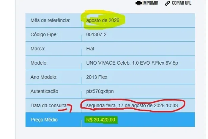 Fiat Uno Vivace Celeb. 1.0 EVO F.flex 8V 5P 2013