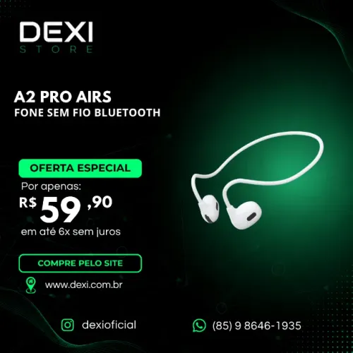 A2 Pro Airs sem Fio Bluetooth 5.3 Fone de Ouvido Condução Bone Estéreo