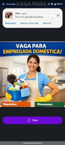 Eu trabalho como empregada doméstica  faço limpeza em geral