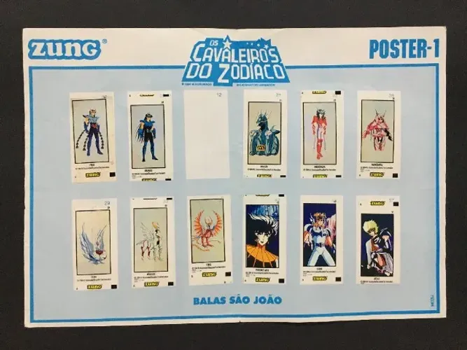 Pôster 1 Os Cavaleiros do Zodíaco Balas Zung Quase Completo Original 1994