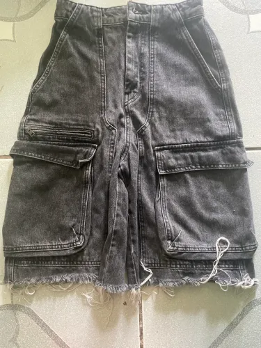 Jorts Zara Cargo Jeans - Preto Estonado