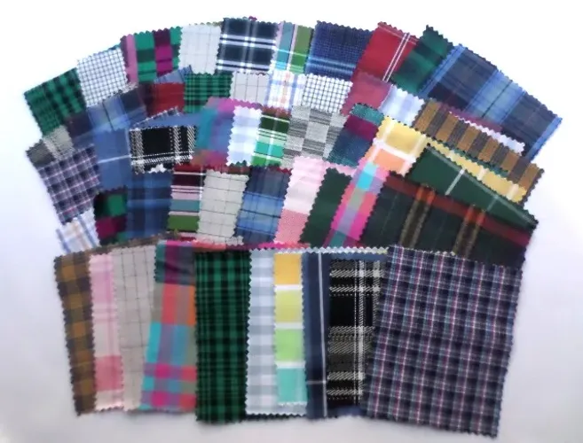 50 Mini Retalhos P/ Roupas, Calças em Tecido Xadrez P/ Festa Junina - P/ Costura (10X10cm)