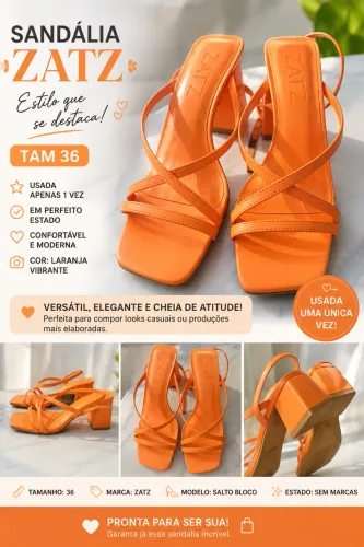 Vendo sandália zatz laranja