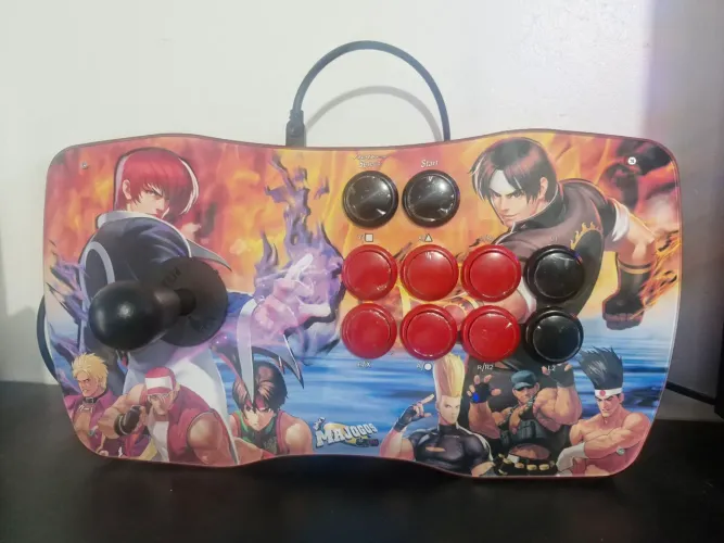 Controle Arcade Joystick PC PS3 PS4 - Tema King of Fighters - Novinho + Botão Extra