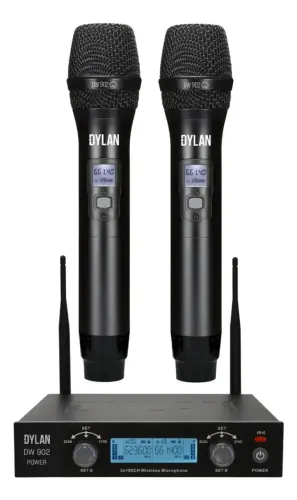 Microfone Sem Fio Dylan Dw 902 Power Digital Recarregável Cor Preto