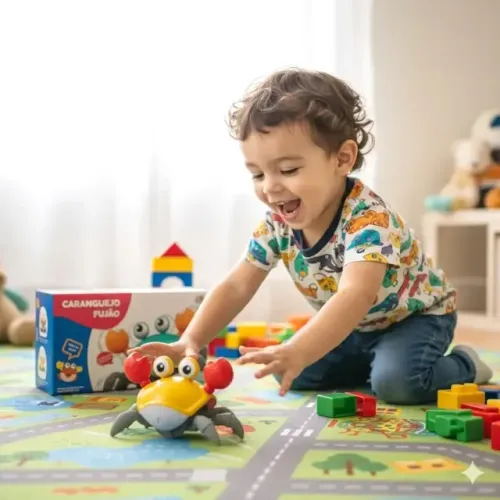 brinquedo musical p bebês caranguejo fujão com sensor e musica tk-ab2994