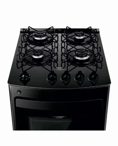 Fogão CONSUL 4 bocas com mesa de vidro Preto