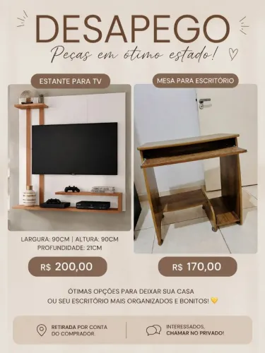 Estante e mesa para computador 