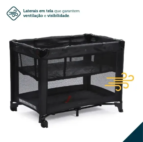 Berço Safety 1st, Mini Play, 0 a 15kg, Black