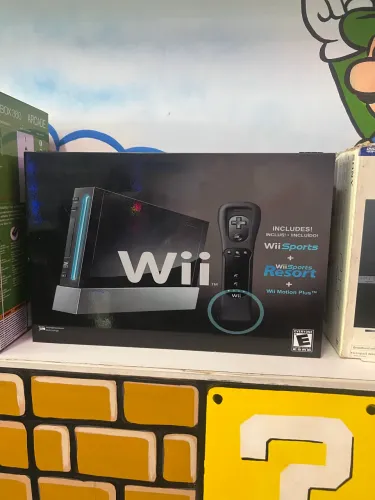 Caixa de madeira nintendo Wii 