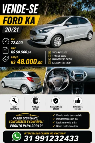 Ford KA 1.0 Se/se Plus Tivct Flex 5P 2021