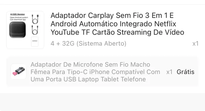 CarPlay automotivo 32gb