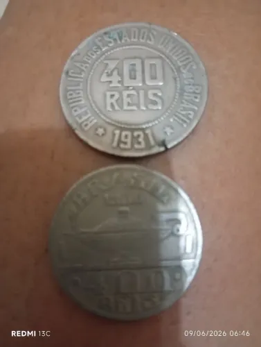 Moeda antiga ano 1931 e 1936