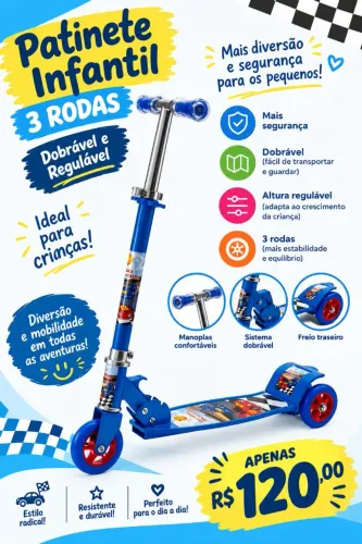 Patinete infantil 3 rodas
