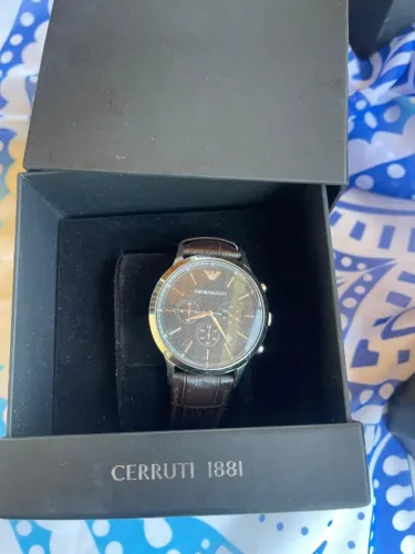 Relógio Emporio Armani Masculino Cronógrafo em Couro | Original | Com Caixa