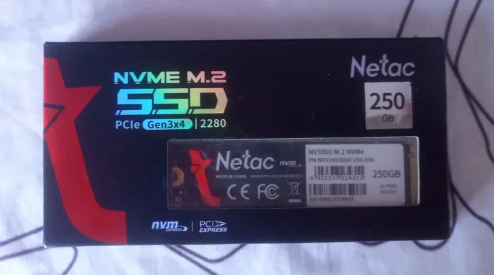 SSD NVMe 250gb Netac NV3000 M.2 PCie 3.0 de alta velocidade